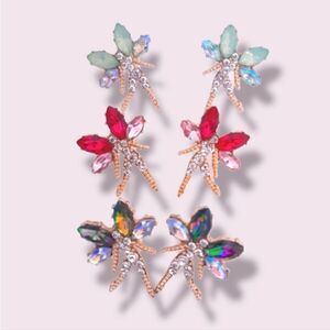 Fairy Tinkerbell Sparkling Rhinestones Earrings